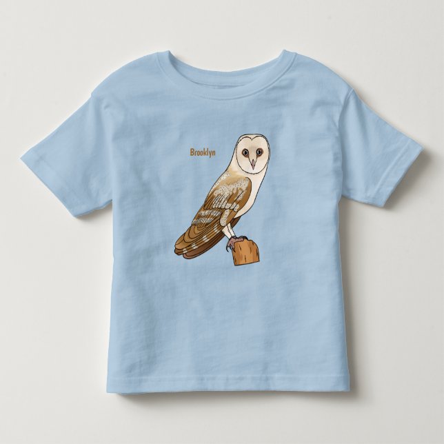 Barn owl bird cartoon illustration  toddler t-shirt (Front)