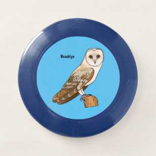 Barn owl bird cartoon illustration Wham-O frisbee