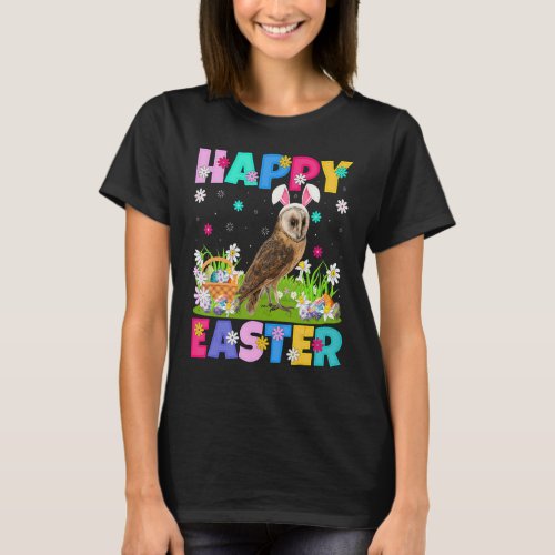 Barn Owl Bird Happy Easter Bunny Barn Owl Easter S T_Shirt