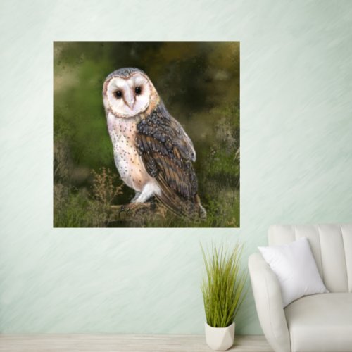 Barn Owl Bird Painting Wall Decal