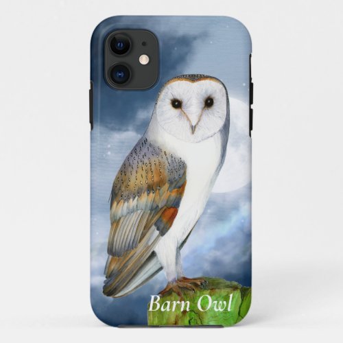 Barn Owl Bird Watercolor Painting iPhone 11 Case