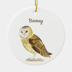 Barn Owl Ceramic Ornament