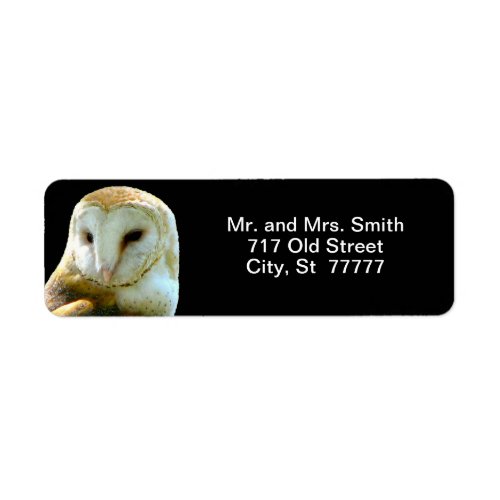 Barn Owl Close Profile Label