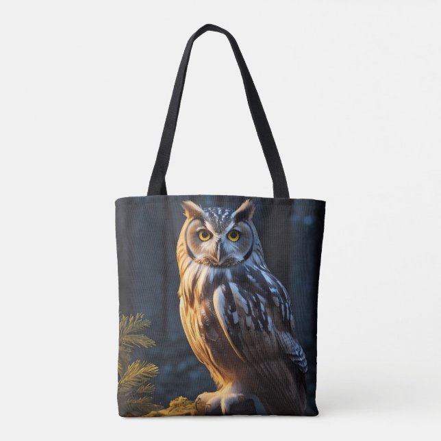 Barn Owl Colorful Tote Bag (Back)