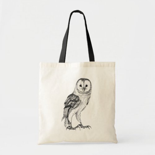Barn Owl _ Drawing In Black Pen Tote Bag