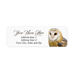 Barn Owl Face Return Address Label