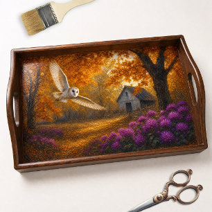 Barn Owl Flying Autumn Farm Decoupage Tissue Paper