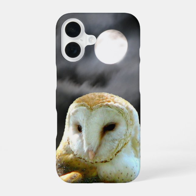 Barn Owl Full Moon Iphone Case (Back)
