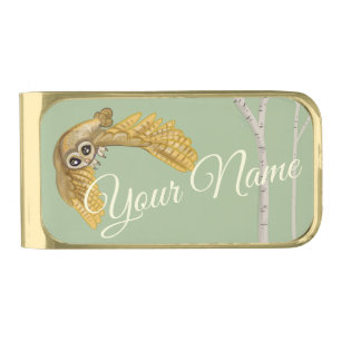 Barn Owl Gold Finish Money Clip