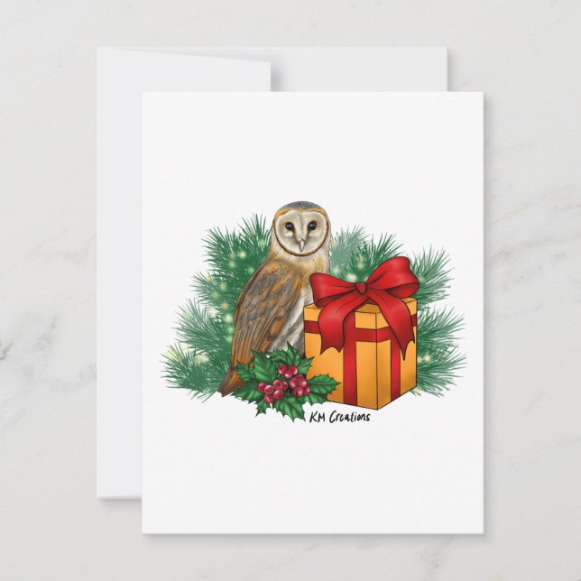 Barn owl - holiday card (Front)