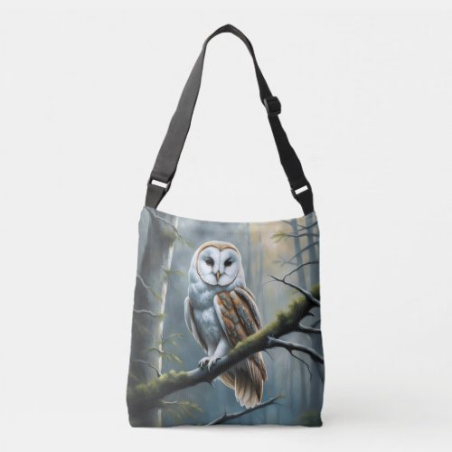 Barn Owl in a Forest Crossbody Bag