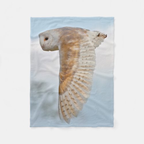 Barn Owl in Flight Fleece Blanket