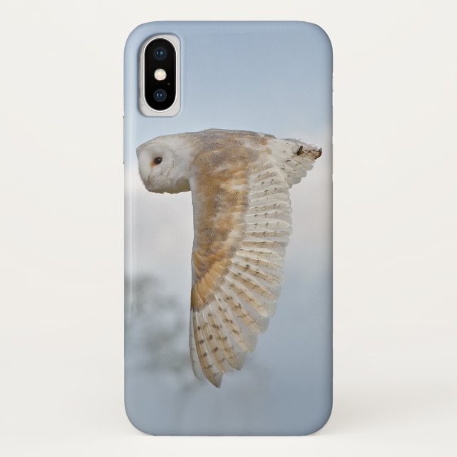 Barn Owl in Flight iPhone X Case (Back)