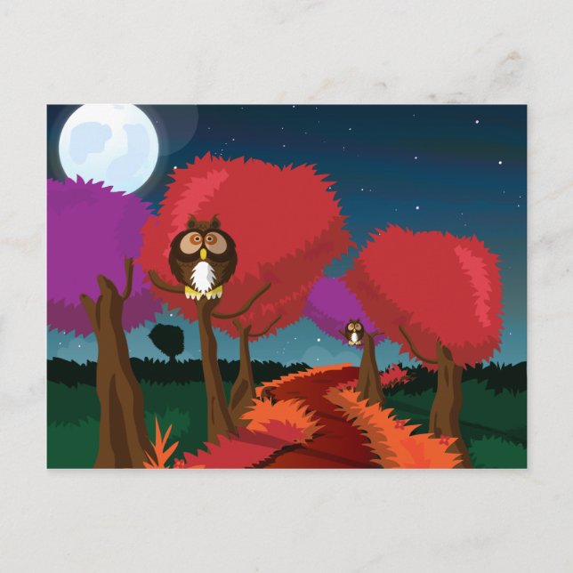 Barn Owl in the Moonlight Art Postcard (Front)