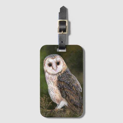Barn Owl Luggage Tag