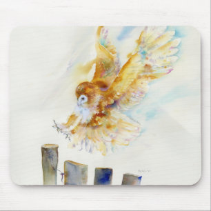 Barn Owl Mouse Pad