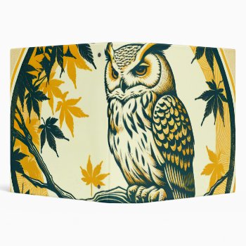 Barn Owl Nature Lovers Owls Tree Earth Day         3 Ring Binder by ellesgreetings at Zazzle