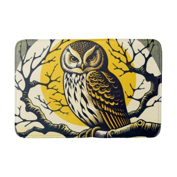 Barn Owl Nature Lovers Owls Tree Earth Day         Bath Mat by ellesgreetings at Zazzle
