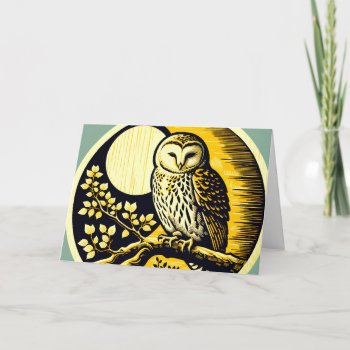 Barn Owl Nature Lovers Owls Tree Earth Day         Card by ellesgreetings at Zazzle
