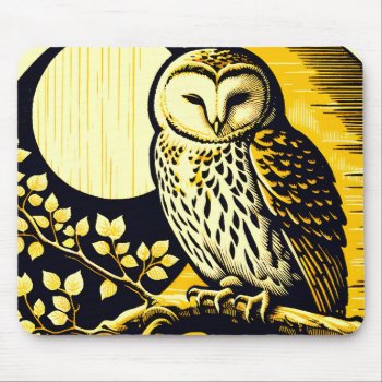 Barn Owl Nature Lovers Owls Tree Earth Day         Mouse Pad by ellesgreetings at Zazzle