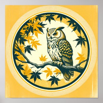 Barn Owl Nature Lovers Owls Tree Earth Day         Poster by ellesgreetings at Zazzle