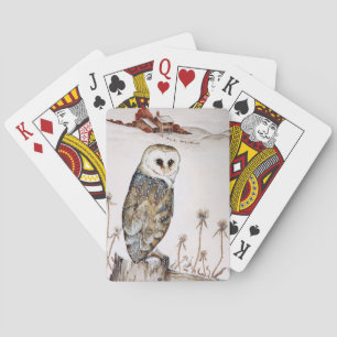 Barn Owl on the hunt Poker Cards