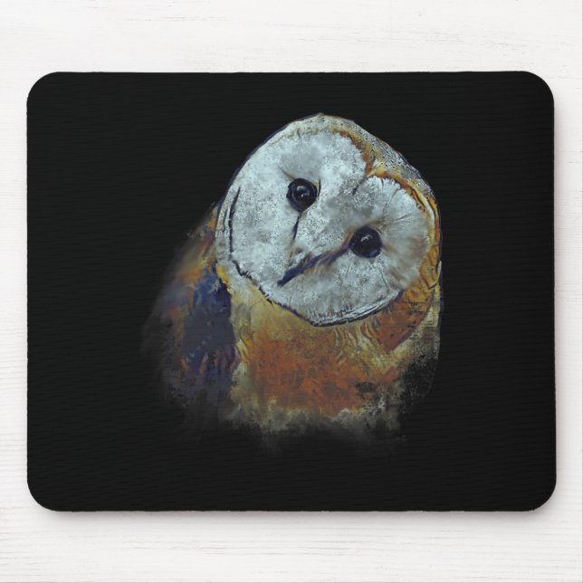 Barn Owl Painting Owl Art  Mouse Pad (Front)
