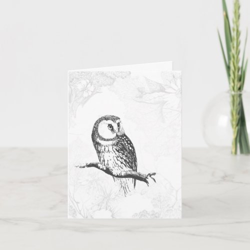 Barn Owl Perched and Watching Note Card