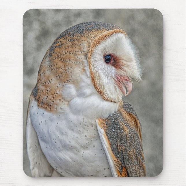 Barn Owl Profile Mouse Pad (Front)