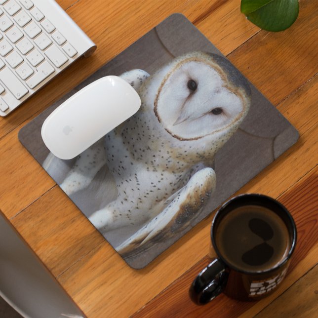 Barn Owl Raptor Photo Mouse Pad (In Situ)