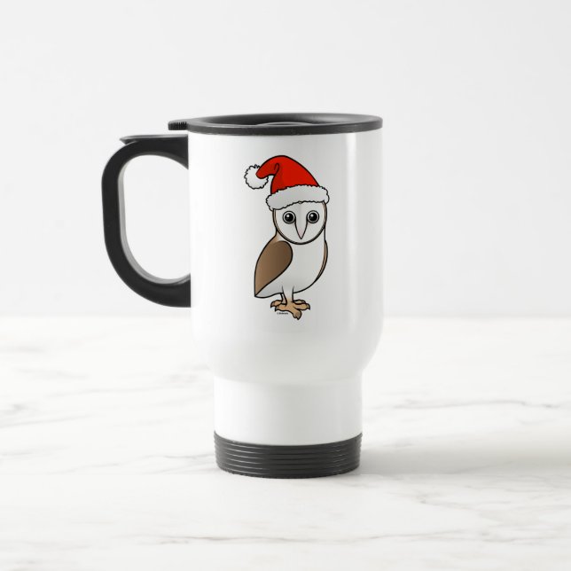 Barn Owl Santa Travel Mug (Left)