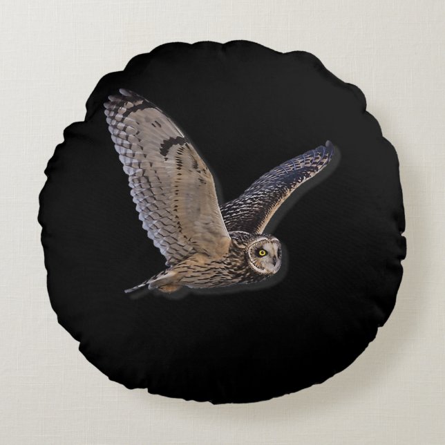 Barn Owl Spirit Animal Nature And Outdoor Lover Round Pillow (Front)