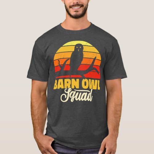 Barn Owl Squad birdwatching barn owls retro for wo T_Shirt