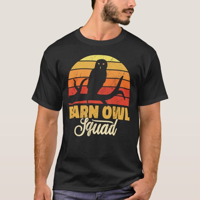 Barn Owl Squad birdwatching barn owls retro for wo T-Shirt (Front)