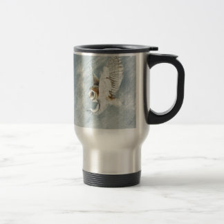 Barn Owl swooping with claws out Travel Mug