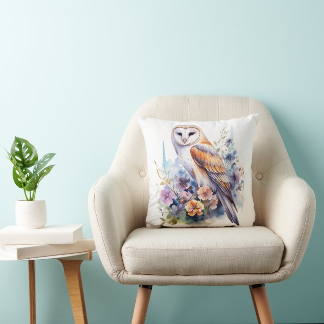 Barn Owl Throw Pillow (Chair)