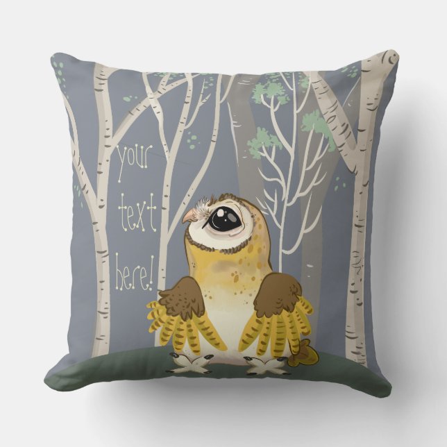Barn Owl Throw Pillow (Front)