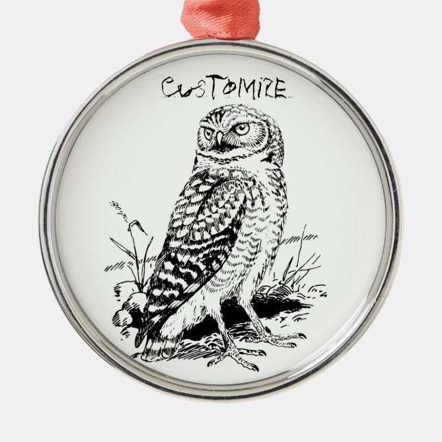 Barn Owl Thunder_Cove Metal Ornament (Front)