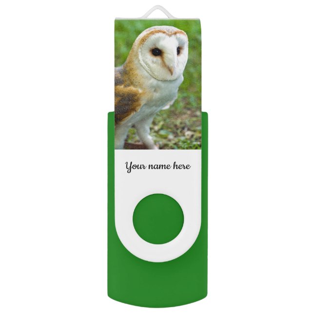 Barn Owl USB swivel flash drive 8GB (Back (Vertical))