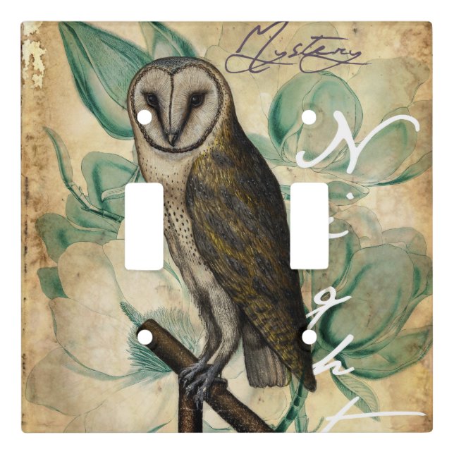 Barn Owl Vintage Light Switch Cover (Front)