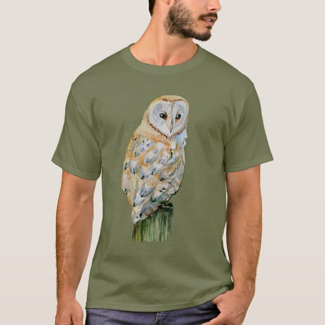 Barn owl watercolor T-Shirt (Front)