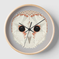 Barn Owl Wood Framed Clock