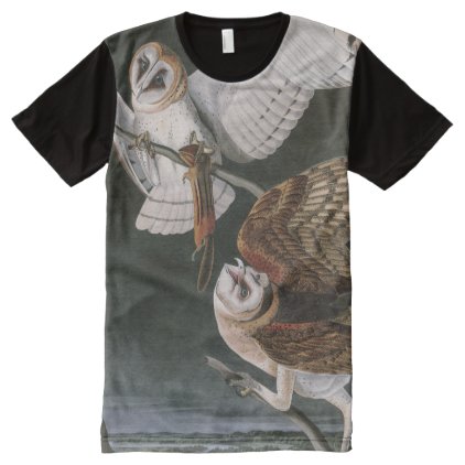 Barn Owls, the Birds of America John James Audubon All-Over-Print Shirt