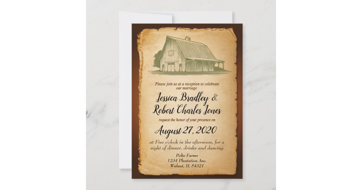 Barn Party Rustic Wedding Invitation | Zazzle