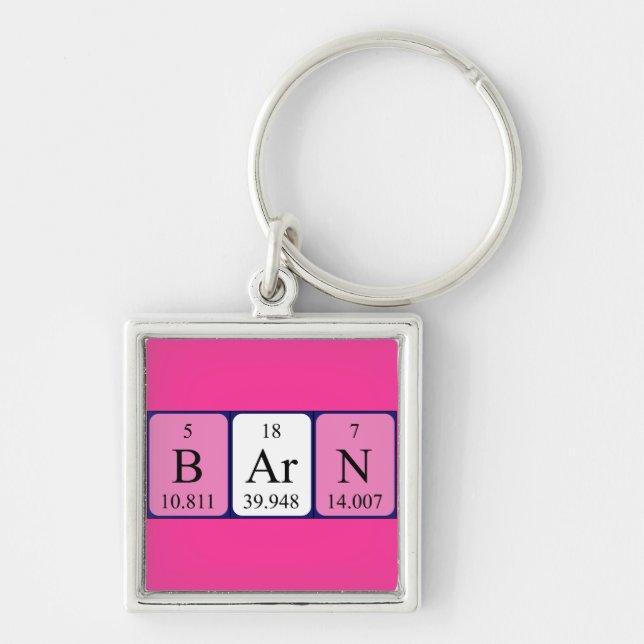 Barn periodic table name keyring (Front)