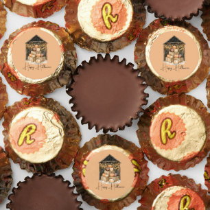 Barn Pumpkins Bats Hay Halloween Reese's Peanut Butter Cups