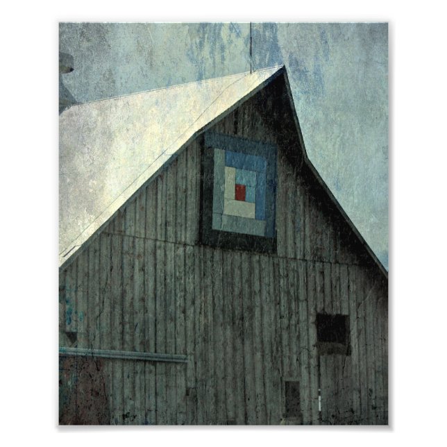 Barn Quilt Grunge Photo Print (Front)