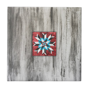 Barn Quilt Star 1 Ceramic Tile