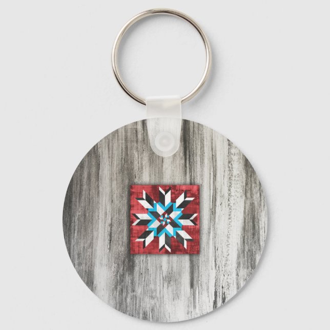 Barn Quilt Star 1 Keychain (Front)