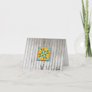 Barn Quilt Star 3 Letterpress Thank You Card